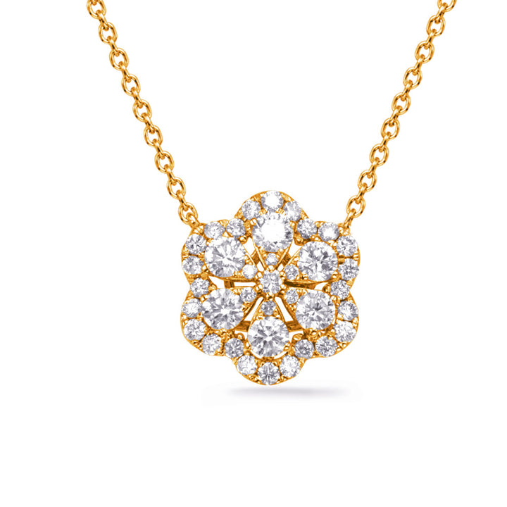 STUNNING FLORAL GOLD AND DIAMOND NECKLACE