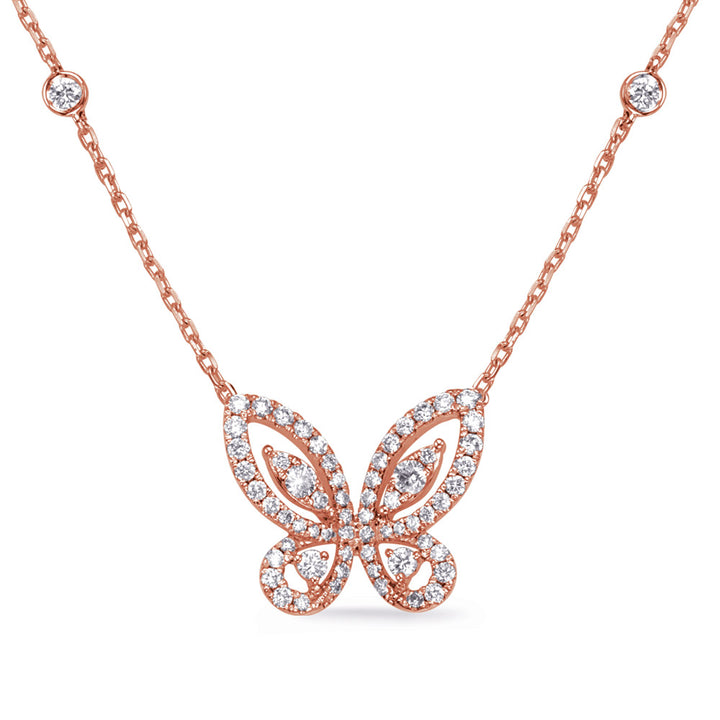 ELEGANT BUTTERFLY GOLD DIAMOND NECKLACE