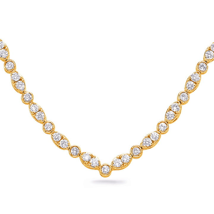 CLASSIC GOLD AND DIAMOND NECKLACE - View 2