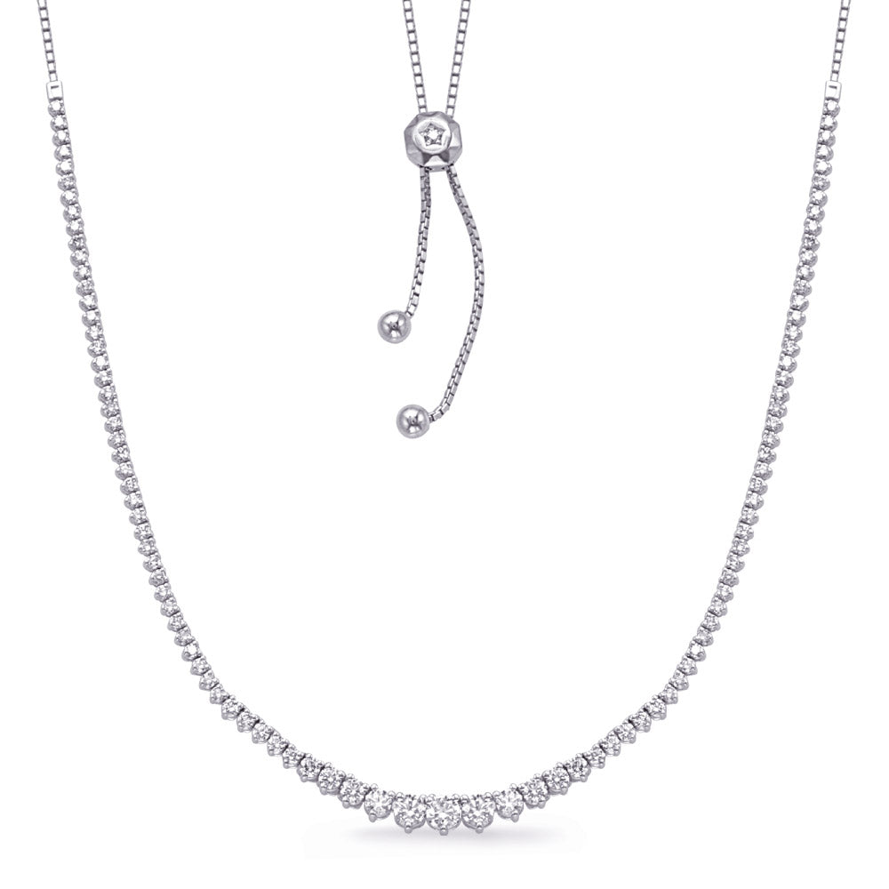 ELEGANT GOLD DIAMOND TENNIS NECKLACE - View 1