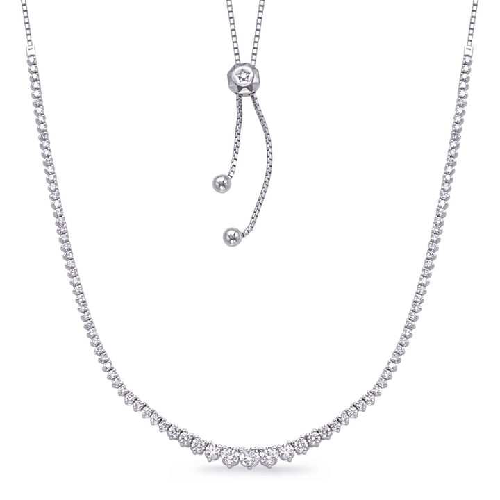 ELEGANT GOLD DIAMOND TENNIS NECKLACE - View 1