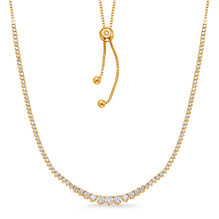 ELEGANT GOLD DIAMOND TENNIS NECKLACE
