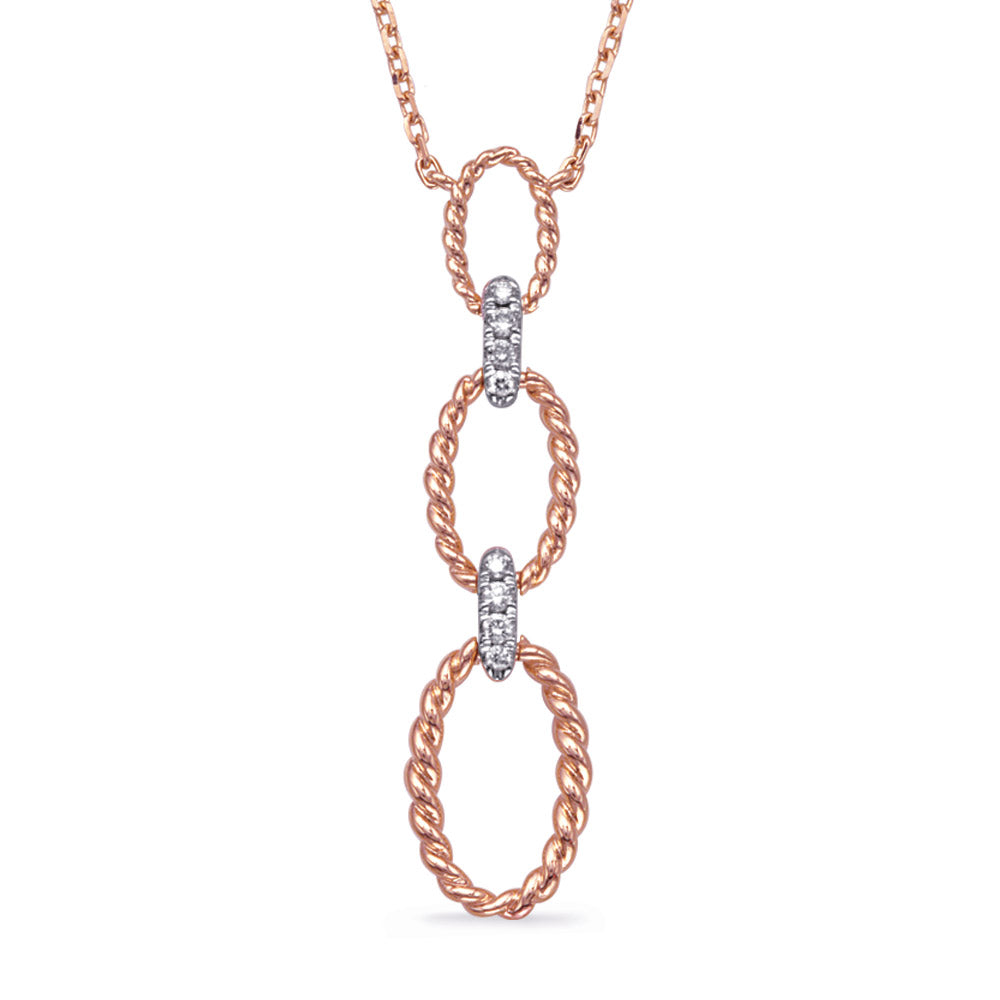 FANCY FASHION TRIPLE ROPE LOOP GOLD AND DIAMOND NECKLACE - View 2
