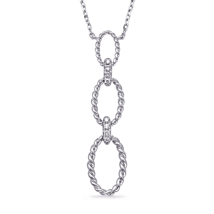 FANCY FASHION TRIPLE ROPE LOOP GOLD AND DIAMOND NECKLACE