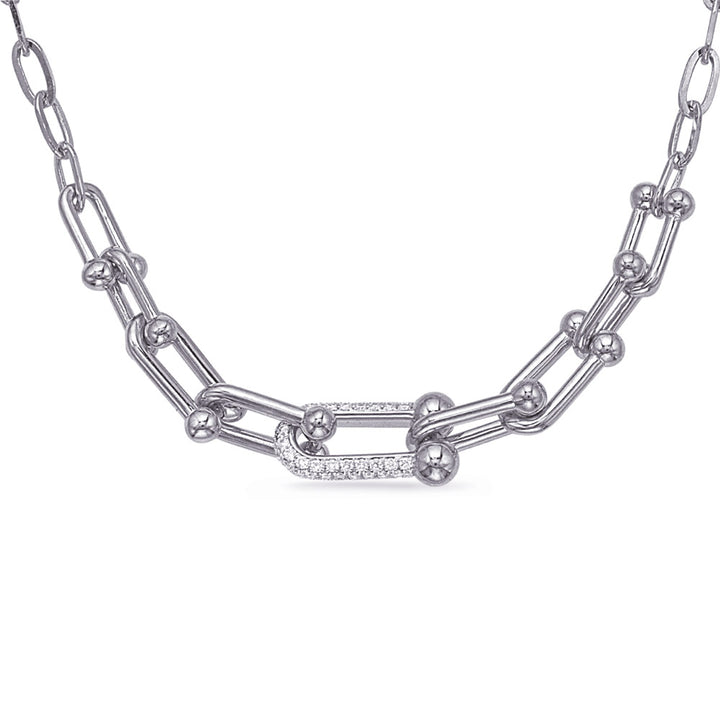 MODERN INTERLOCKING DESIGNER STYLE GOLD DIAMOND NECKLACE