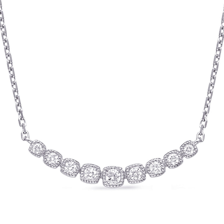 GOLD AND DIAMOND CUSHION SHAPE DESIGN MULTI DIAMOND NECKLACE