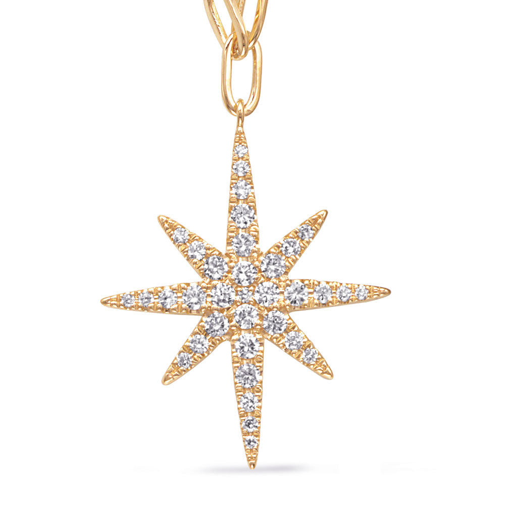 STAR DESIGN GOLD AND DIAMOND NECKLACE - View 1