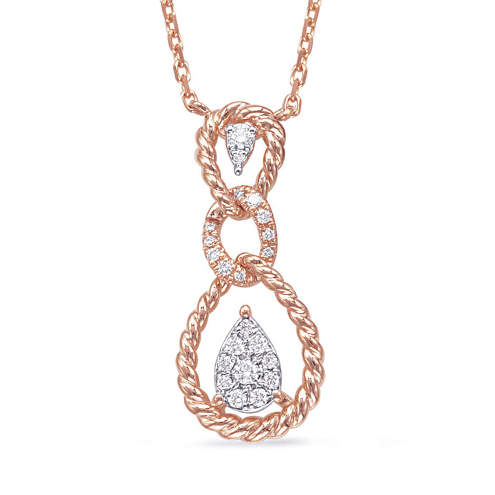 ELEGANT TRIPLE ROPLE LOOP GOLD DIAMOND NECKLACE