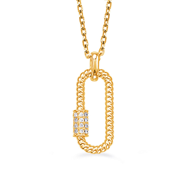 MODERN GOLD DIAMOND NECKLACE - View 1