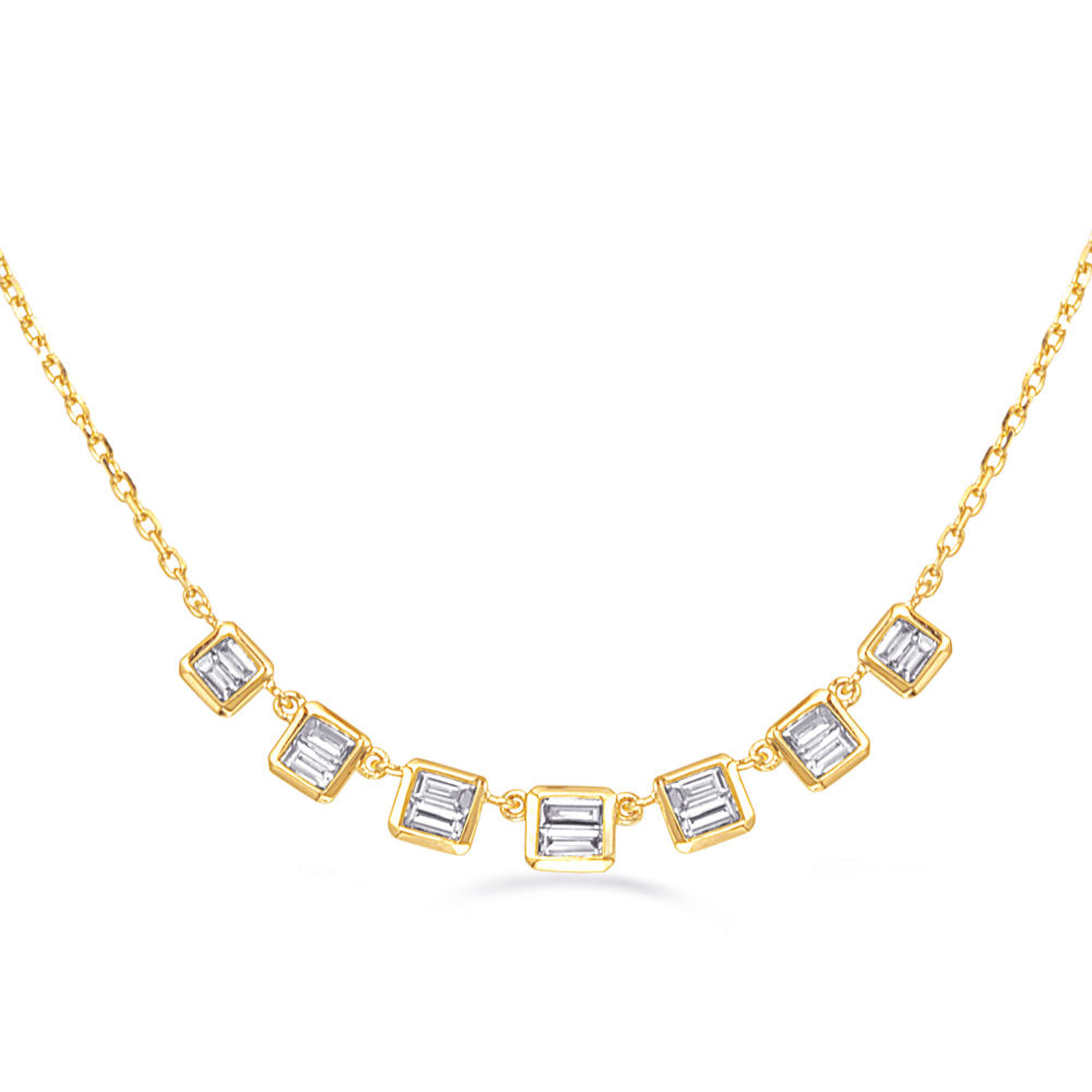 0.42 ctw. Elegant Gold Diamond Necklace - View 1
