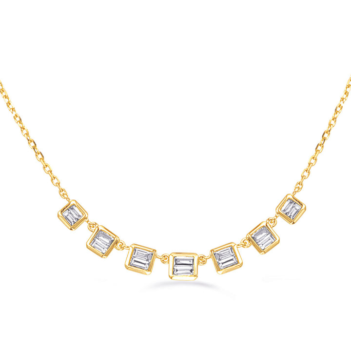 0.42 ctw. Elegant Gold Diamond Necklace - View 1