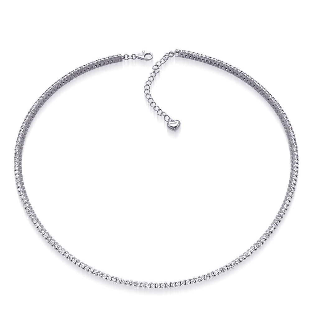 ELEGANT GOLD AND DIAMOND ADJUSTABLE TENNIS NECKLACE - View 1