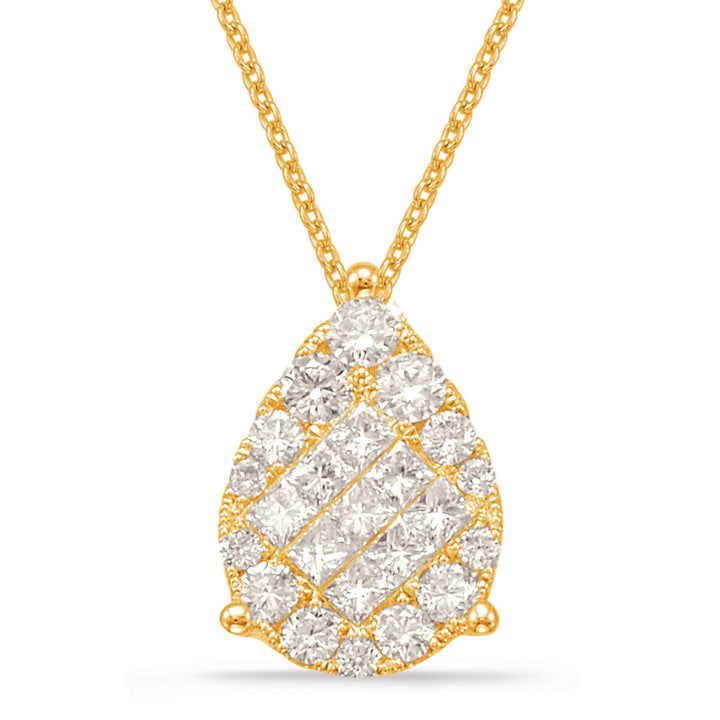 ELEGANT PEAR SHAPE DIAMOND PENDANT - View 1
