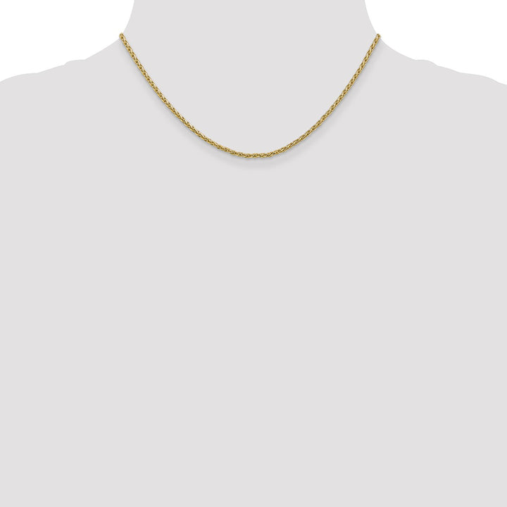 Gold 2.25mm Spiga (Wheat) Chain, 16"