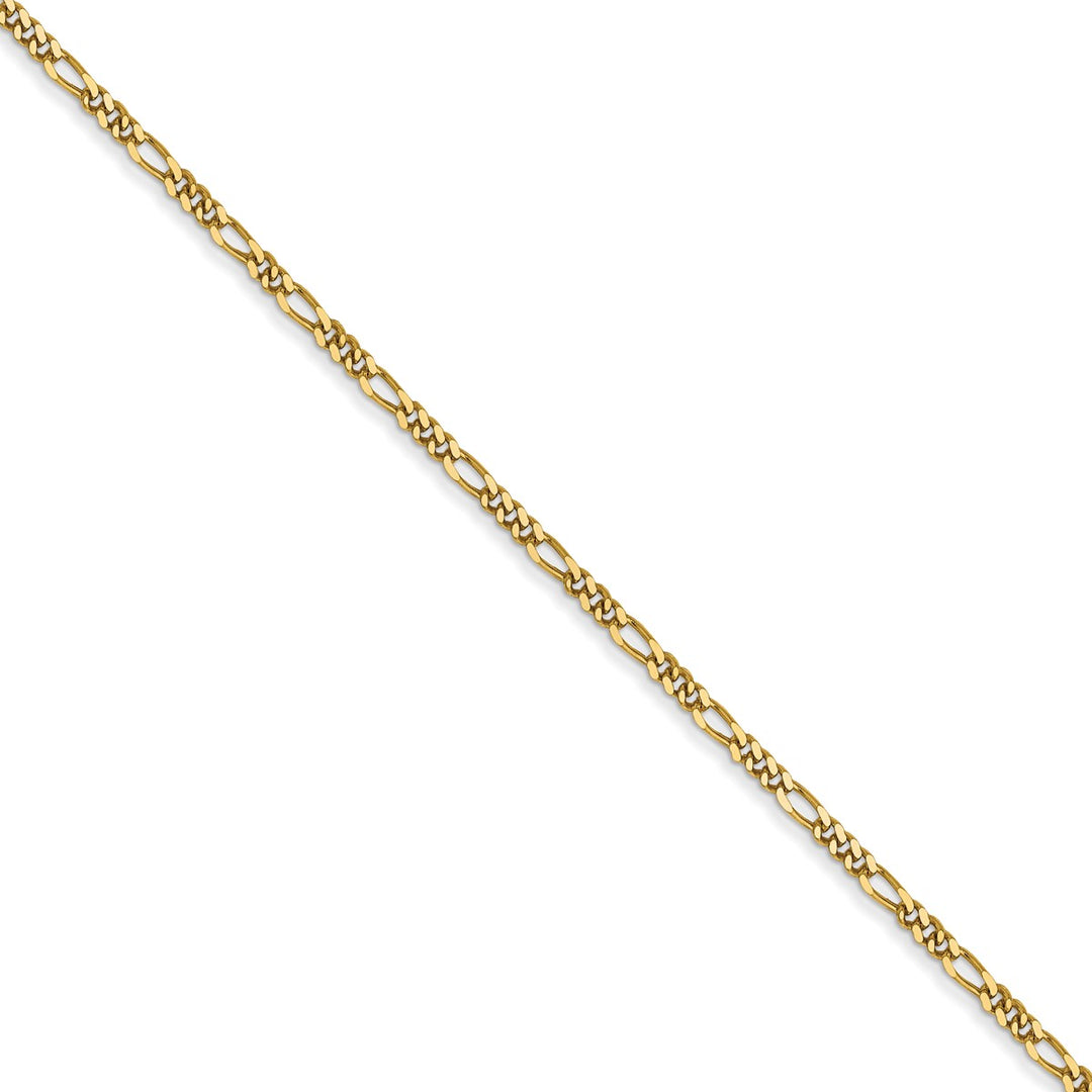 Gold 1.25mm Figaro Chain, 100"
