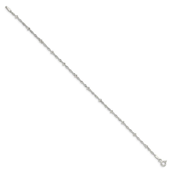Sterling Silver 2.5mm Singapore Anklets, 10"
