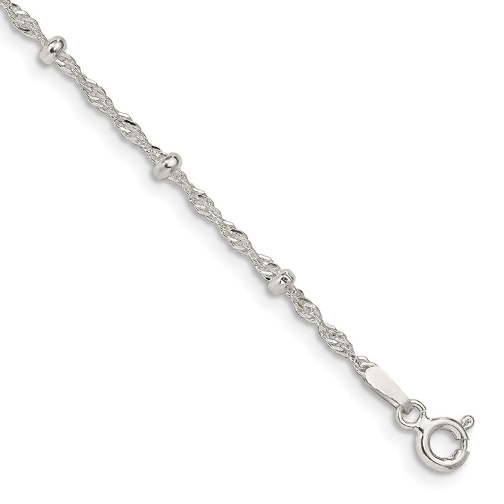 Sterling Silver 2.5mm Singapore Anklets, 10"