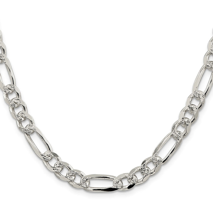 Sterling Silver 8mm Figaro Chain, 28"