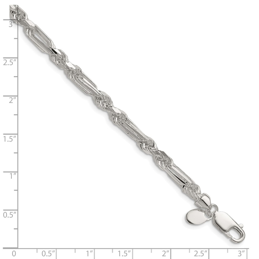 Sterling Silver 4.75mm Figaro Bracelets, 7