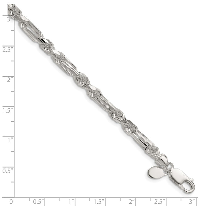 Sterling Silver 4.75mm Figaro Bracelets, 7"