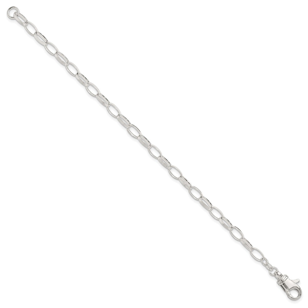 Sterling Silver 5mm Open Link Anklet, 10