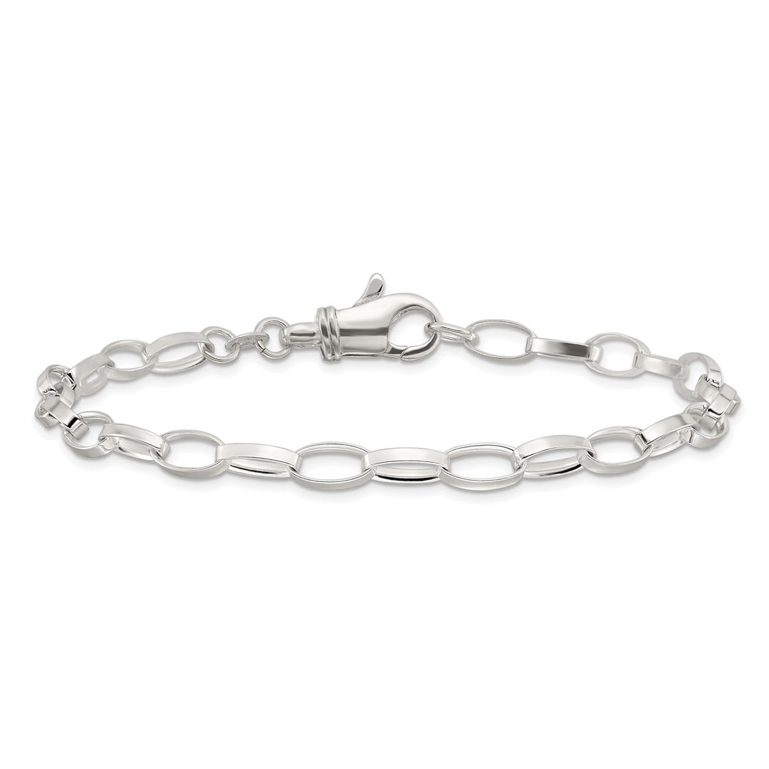 Sterling Silver 5mm Open Link Anklet, 10