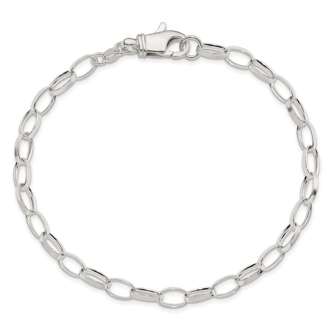 Sterling Silver 5mm Open Link Anklet, 10