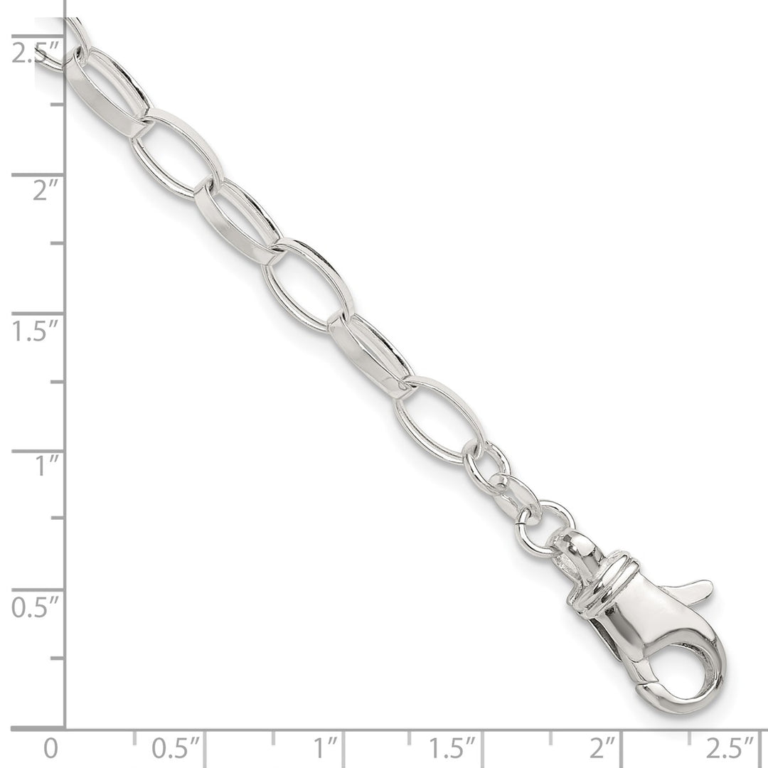 Sterling Silver 5mm Open Link Anklet, 10