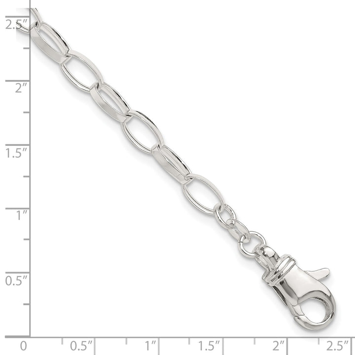 Sterling Silver 5mm Open Link Anklet, 10"