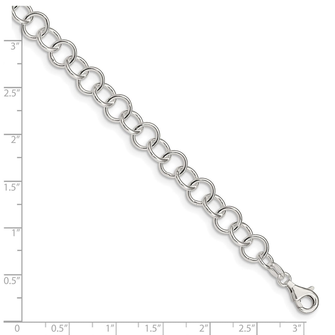 Sterling Silver 8mm Cable Anklet, 10