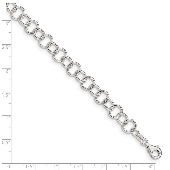 Sterling Silver 8mm Cable Anklet, 10"