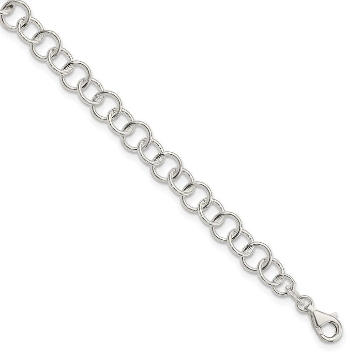Sterling Silver 8mm Cable Anklet, 10"