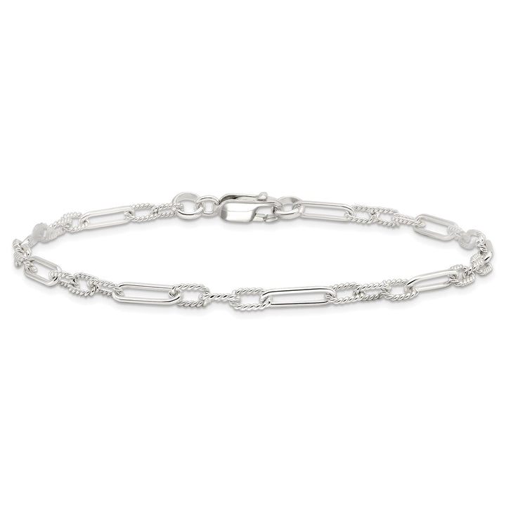 Sterling Silver 4mm Cable Anklet, 10"