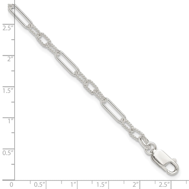 Sterling Silver 4mm Cable Anklet, 10"