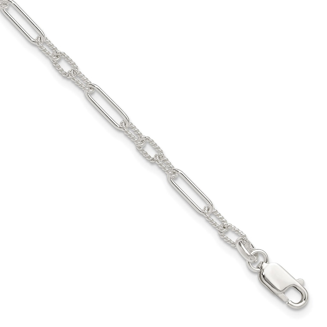 Sterling Silver 4mm Cable Anklet, 10