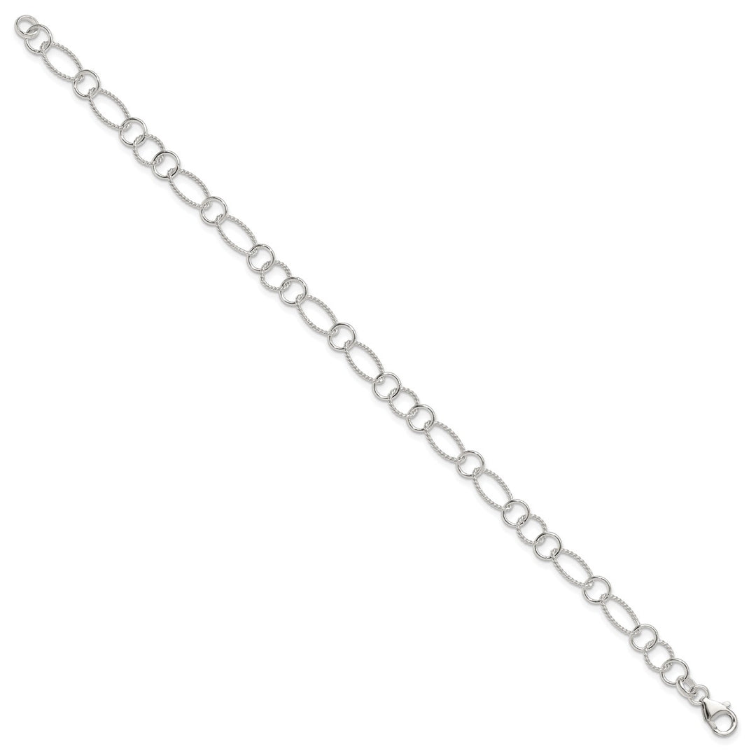 Sterling Silver 9mm Cable Anklet, 10