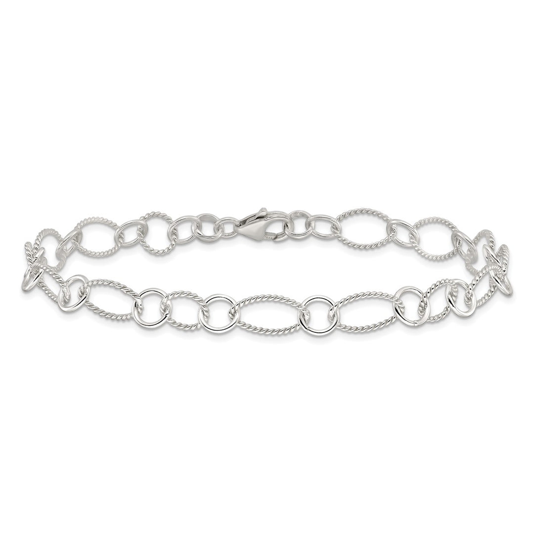 Sterling Silver 9mm Cable Anklet, 10