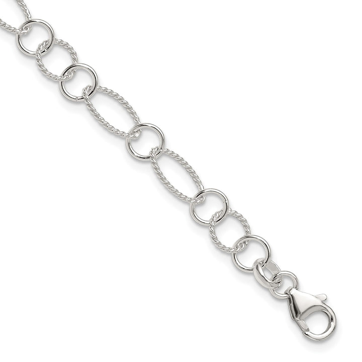 Sterling Silver 9mm Cable Anklet, 10"