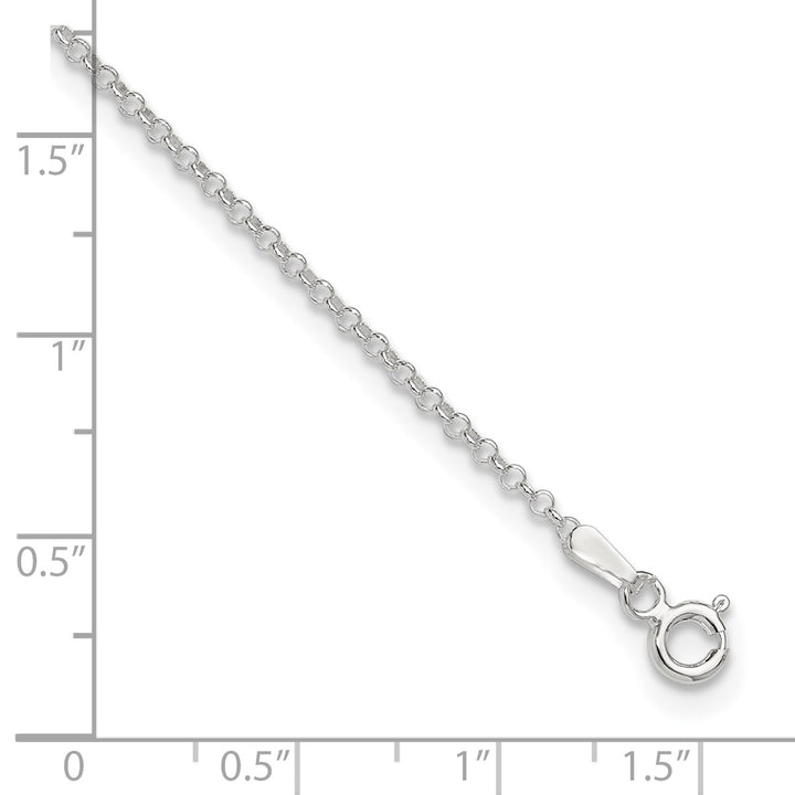 Sterling Silver 1.5mm Rolo Anklet, 9"