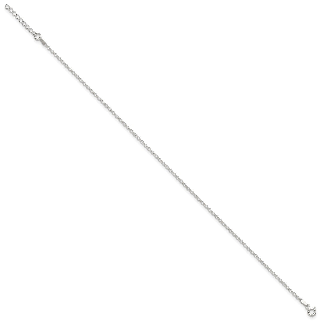 Sterling Silver 2mm Rolo Anklet, 9
