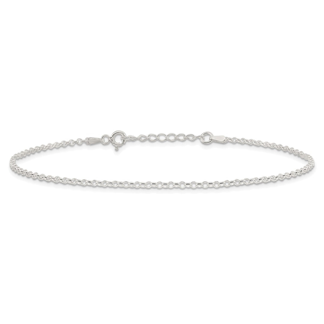 Sterling Silver 2mm Rolo Anklet, 9