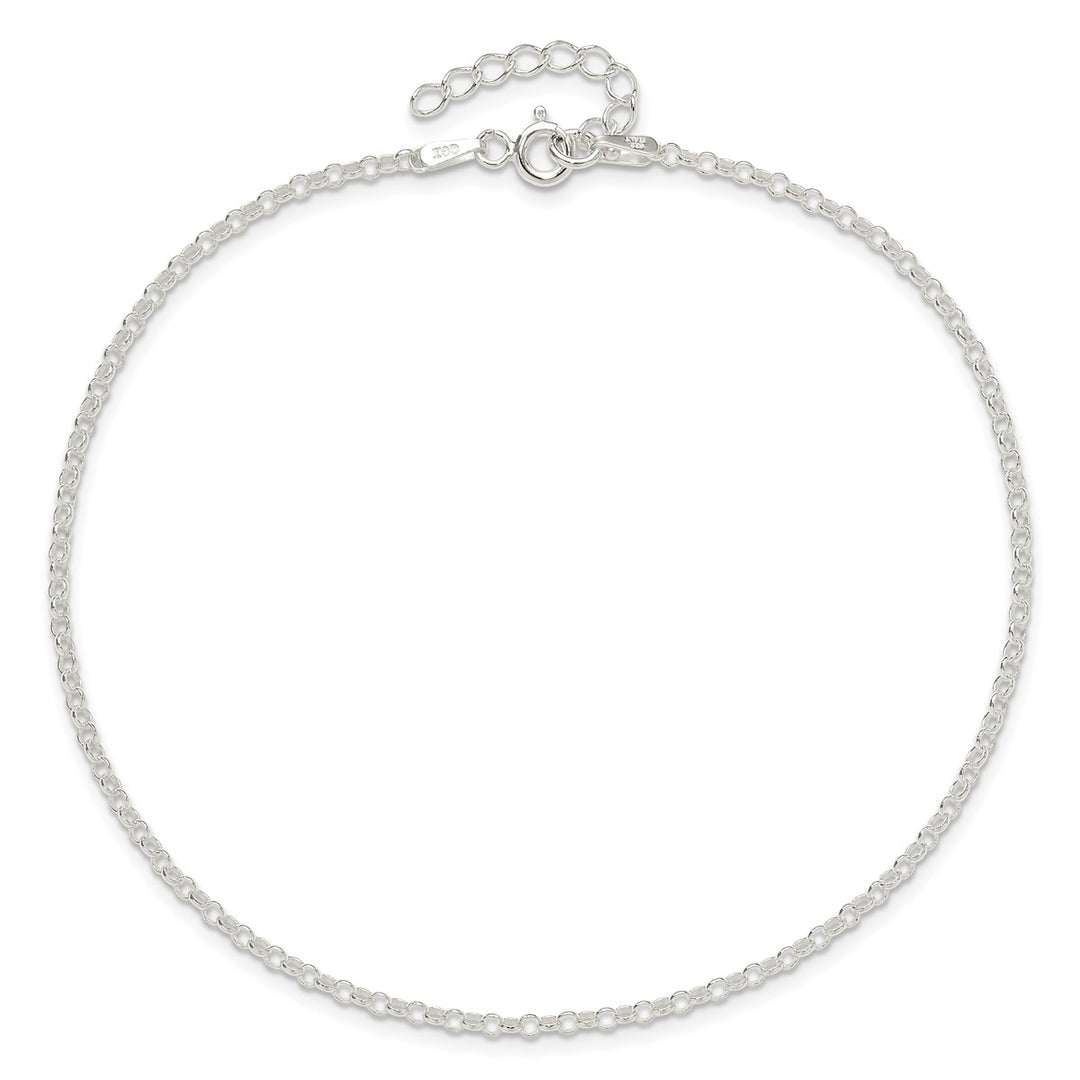 Sterling Silver 2mm Rolo Anklet, 9