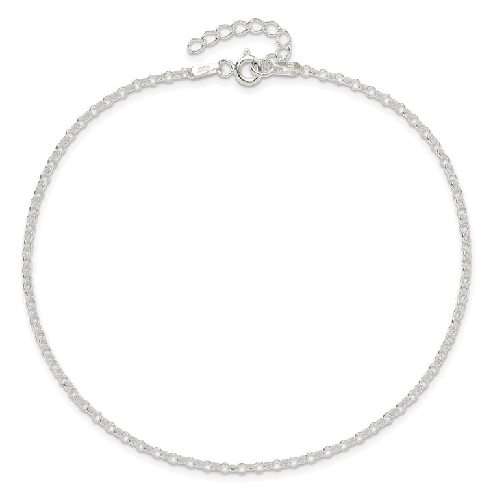 Sterling Silver 2mm Rolo Anklet, 9"