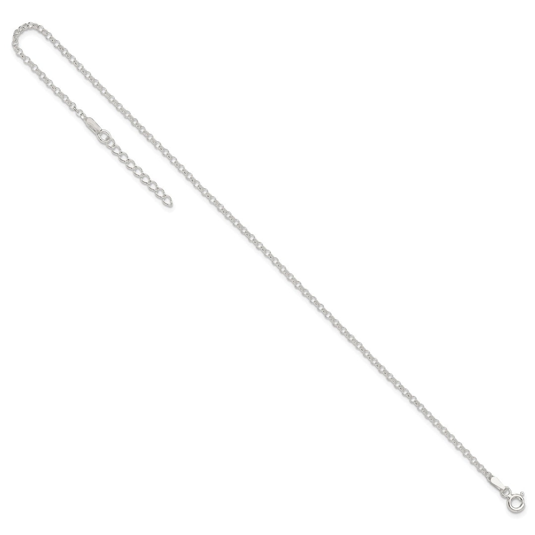 Sterling Silver 2mm Rolo Anklet, 9