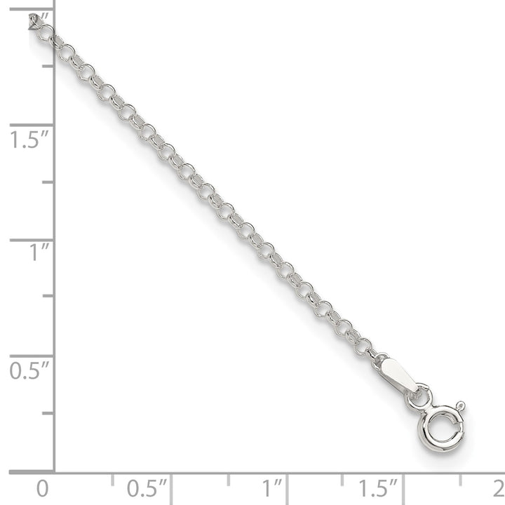 Sterling Silver 2mm Rolo Anklet, 9"