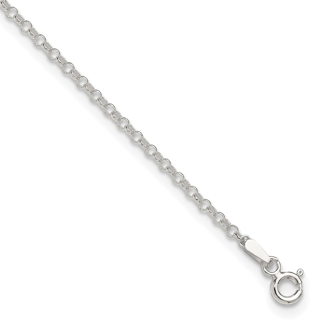 Sterling Silver 2mm Rolo Anklet, 9