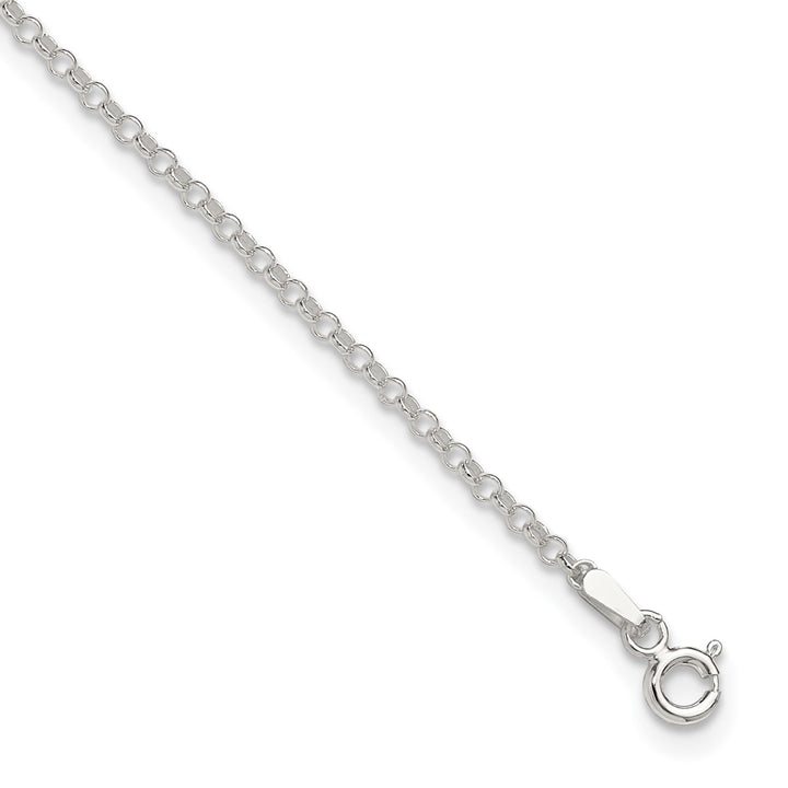 Sterling Silver 2mm Rolo Anklet, 9"