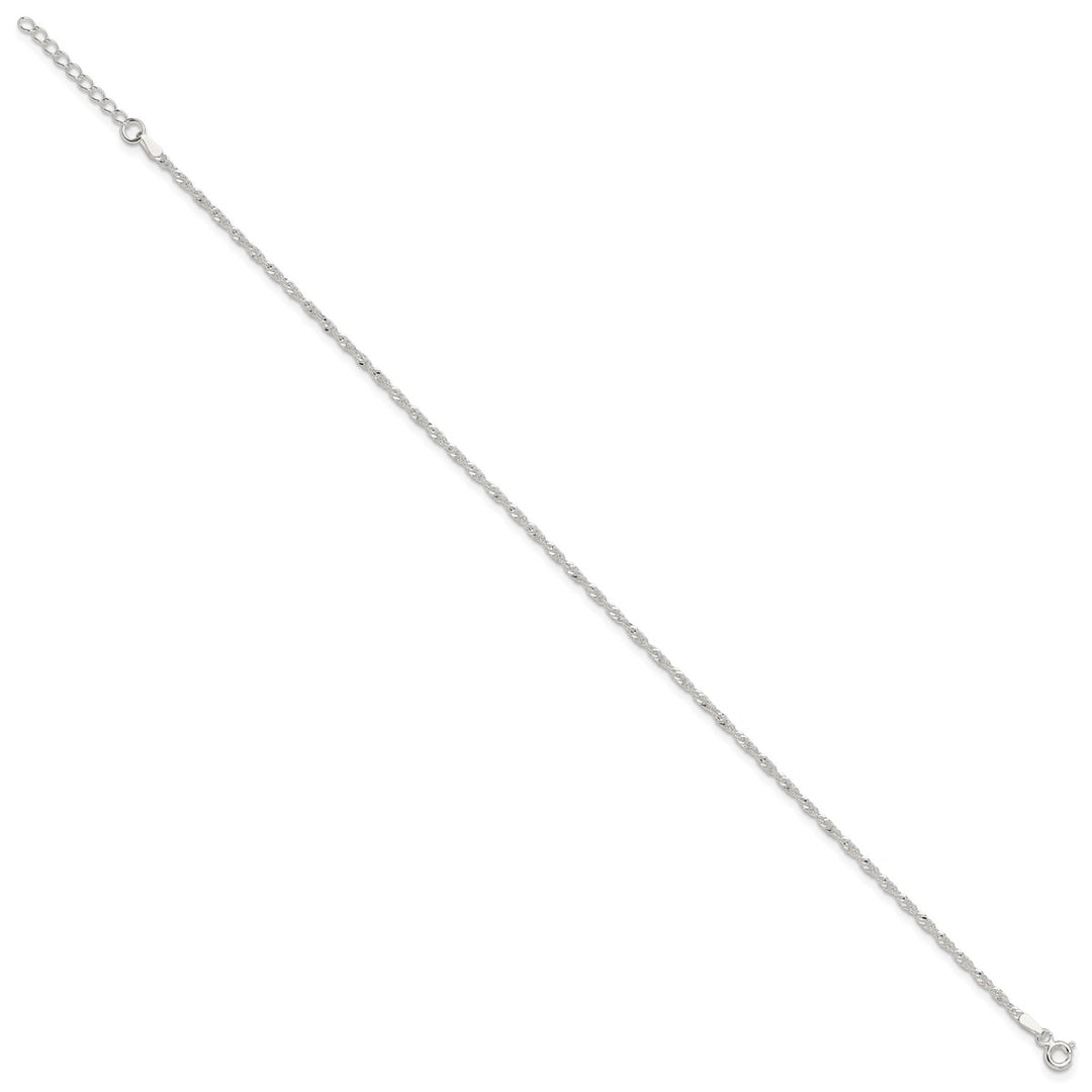 Sterling Silver 2mm Other Chains Anklet, 9