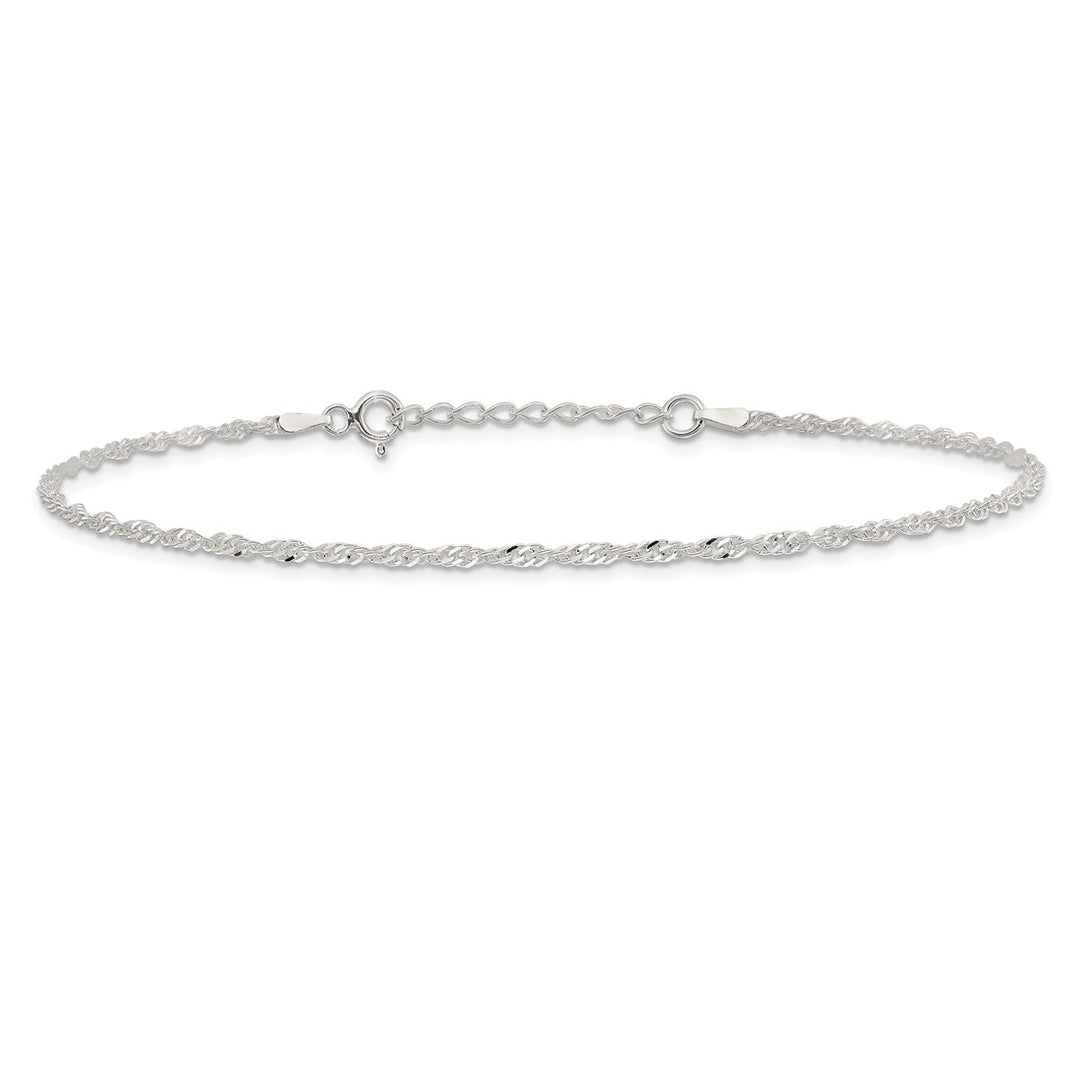 Sterling Silver 2mm Other Chains Anklet, 9