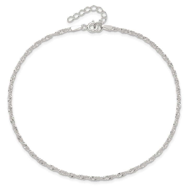 Sterling Silver 2mm Other Chains Anklet, 9"